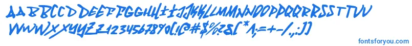 FantomItalic Font – Blue Fonts on White Background