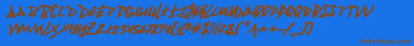 FantomItalic Font – Brown Fonts on Blue Background