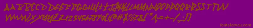 FantomItalic Font – Brown Fonts on Purple Background