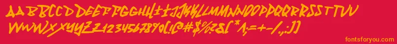 fuente FantomItalic – Fuentes Naranjas Sobre Fondo Rojo