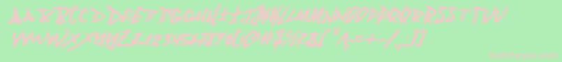 FantomItalic-fontti – vaaleanpunaiset fontit vihreällä taustalla