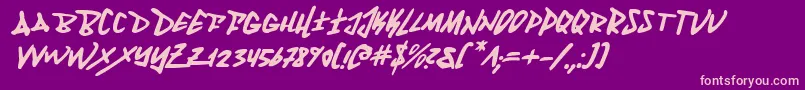 FantomItalic Font – Pink Fonts on Purple Background