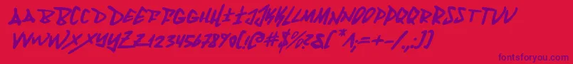 FantomItalic Font – Purple Fonts on Red Background