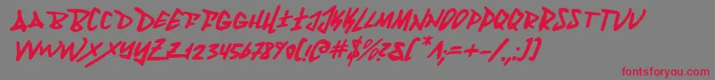 FantomItalic Font – Red Fonts on Gray Background