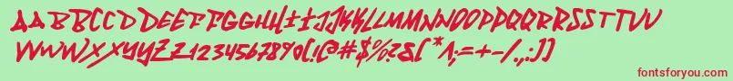 fuente FantomItalic – Fuentes Rojas Sobre Fondo Verde