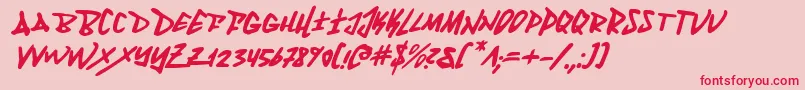 FantomItalic Font – Red Fonts on Pink Background