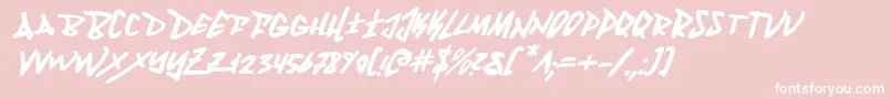 FantomItalic Font – White Fonts on Pink Background