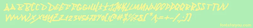 FantomItalic Font – Yellow Fonts on Green Background