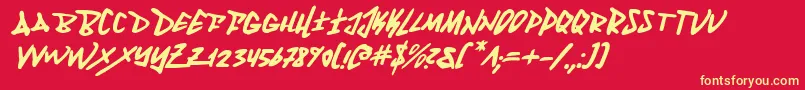 FantomItalic Font – Yellow Fonts on Red Background