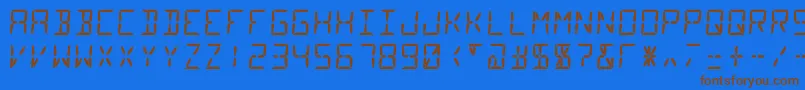 フォントSegment14 – 茶色の文字が青い背景にあります。