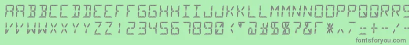 Fonte Segment14 – fontes cinzas em um fundo verde