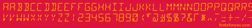 フォントSegment14 – 赤い背景にオレンジの文字