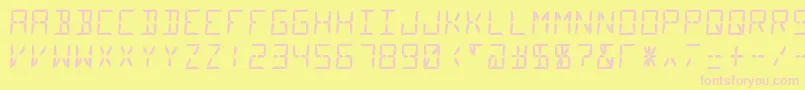 Segment14 Font – Pink Fonts on Yellow Background