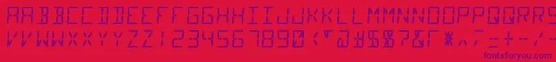 Segment14 Font – Purple Fonts on Red Background