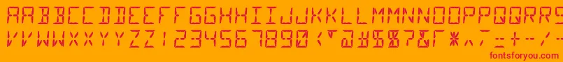 Weitere Informationen zur Segment14-Schriftart Segment14-Schriftart – Rote Schriften auf orangefarbenem Hintergrund