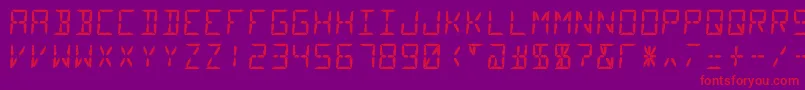 フォントSegment14 – 紫の背景に赤い文字
