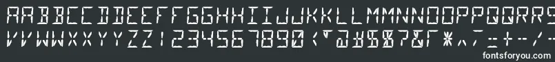 Segment14-fontti – valkoiset fontit mustalla taustalla
