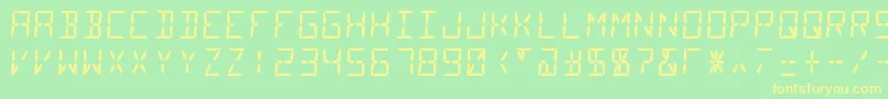Segment14 Font – Yellow Fonts on Green Background