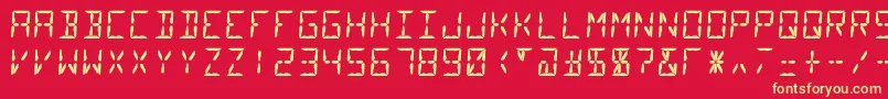 Segment14 Font – Yellow Fonts on Red Background