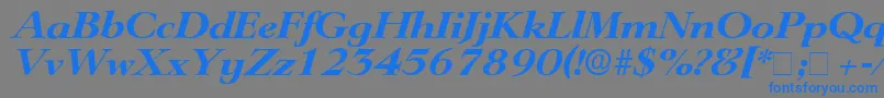 TeronoDisplaySsiItalic Font – Blue Fonts on Gray Background