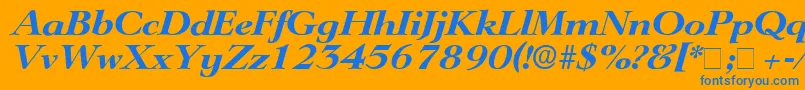 TeronoDisplaySsiItalic Font – Blue Fonts on Orange Background