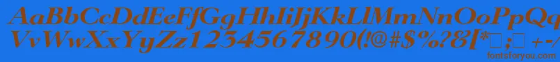 TeronoDisplaySsiItalic Font – Brown Fonts on Blue Background