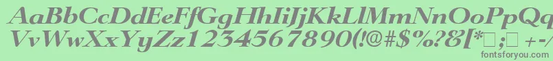 TeronoDisplaySsiItalic Font – Gray Fonts on Green Background