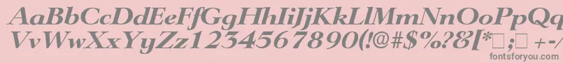 TeronoDisplaySsiItalic Font – Gray Fonts on Pink Background