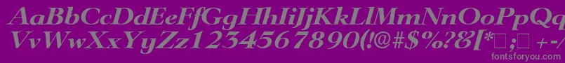 TeronoDisplaySsiItalic Font – Gray Fonts on Purple Background