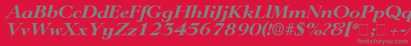 フォントTeronoDisplaySsiItalic – 赤い背景に灰色の文字