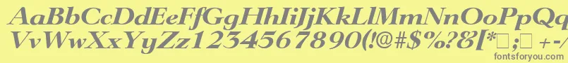 TeronoDisplaySsiItalic Font – Gray Fonts on Yellow Background
