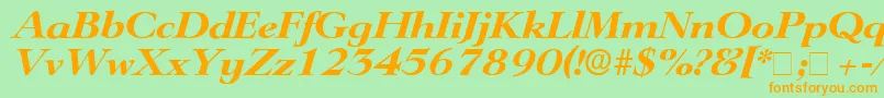 TeronoDisplaySsiItalic Font – Orange Fonts on Green Background