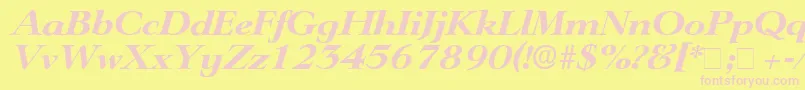 TeronoDisplaySsiItalic Font – Pink Fonts on Yellow Background