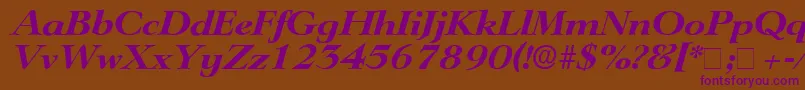 TeronoDisplaySsiItalic Font – Purple Fonts on Brown Background