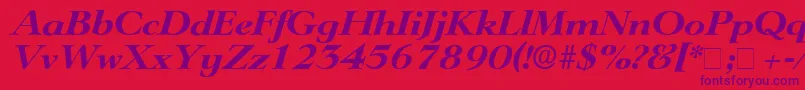 TeronoDisplaySsiItalic Font – Purple Fonts on Red Background