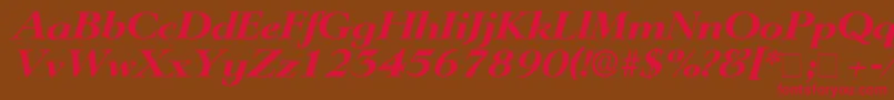 TeronoDisplaySsiItalic Font – Red Fonts on Brown Background