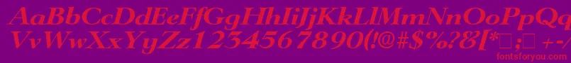 TeronoDisplaySsiItalic Font – Red Fonts on Purple Background