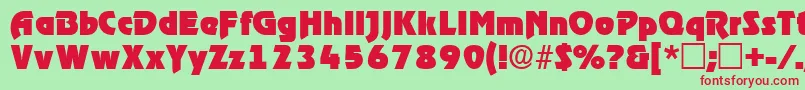 ThimbadisplaysskRegular Font – Red Fonts on Green Background