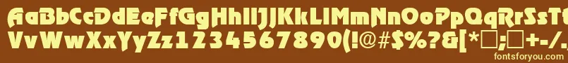 ThimbadisplaysskRegular Font – Yellow Fonts on Brown Background