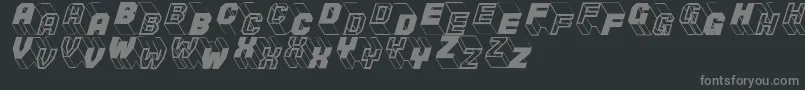 Zigzagtwo-fontti – harmaat kirjasimet mustalla taustalla