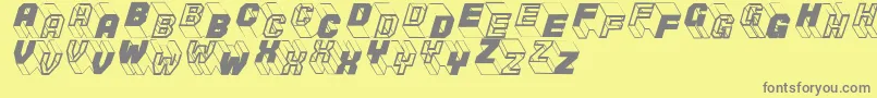 フォントZigzagtwo – 黄色の背景に灰色の文字