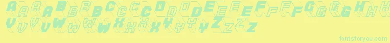 Fonte Zigzagtwo – fontes verdes em um fundo amarelo
