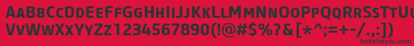 CoreSansMSc65Bold Font – Black Fonts on Red Background