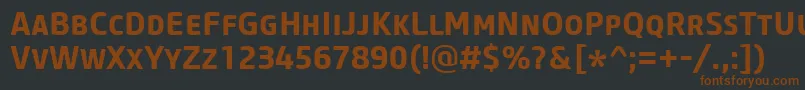 Шрифт CoreSansMSc65Bold – коричневые шрифты на чёрном фоне