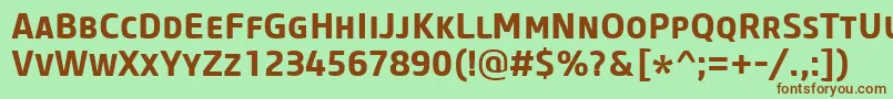 CoreSansMSc65Bold-fontti – ruskeat fontit vihreällä taustalla