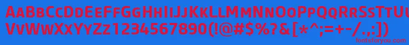 CoreSansMSc65Bold Font – Red Fonts on Blue Background