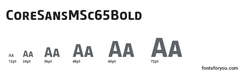 CoreSansMSc65Bold Font Sizes