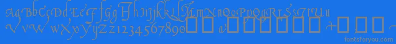 ItalianCursive16thC-Schriftart – Graue Schriften auf blauem Hintergrund