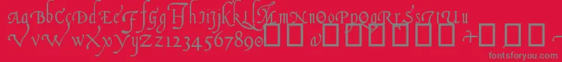 ItalianCursive16thC-Schriftart – Graue Schriften auf rotem Hintergrund