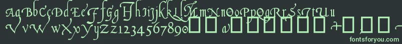 ItalianCursive16thC Font – Green Fonts on Black Background